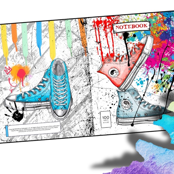 NOTEBOOK 100 PAGES, GLOSSY FINISH, Size : 8.0” x 10.0”, Paperback Cover. - Picture 3 of 5